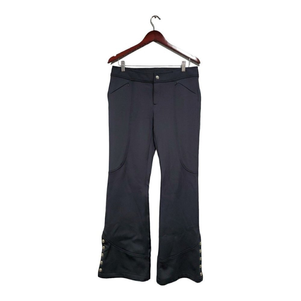 Athleta Snow Cruiser Pants Soft Shell Fleece Lined Black Snowboad Sz 10 FLAW